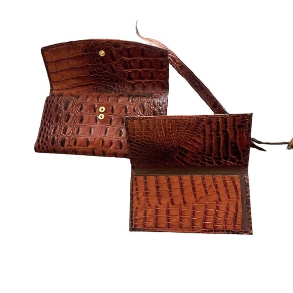Brahmin Pecan Walnut Crocodile Leather Crossbody Purse - Picture 9 of 12